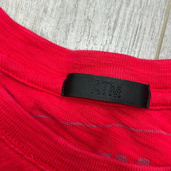 ATM Anthony Thomas Melillo Red Slub Jersey Schoolboy Crew Neck Tee Size L - Picture 5 of 9